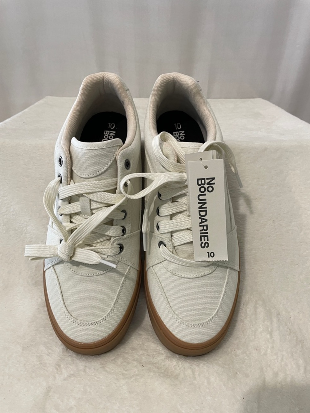 No Boundaries White Canvas Sneakers with Gum Sole